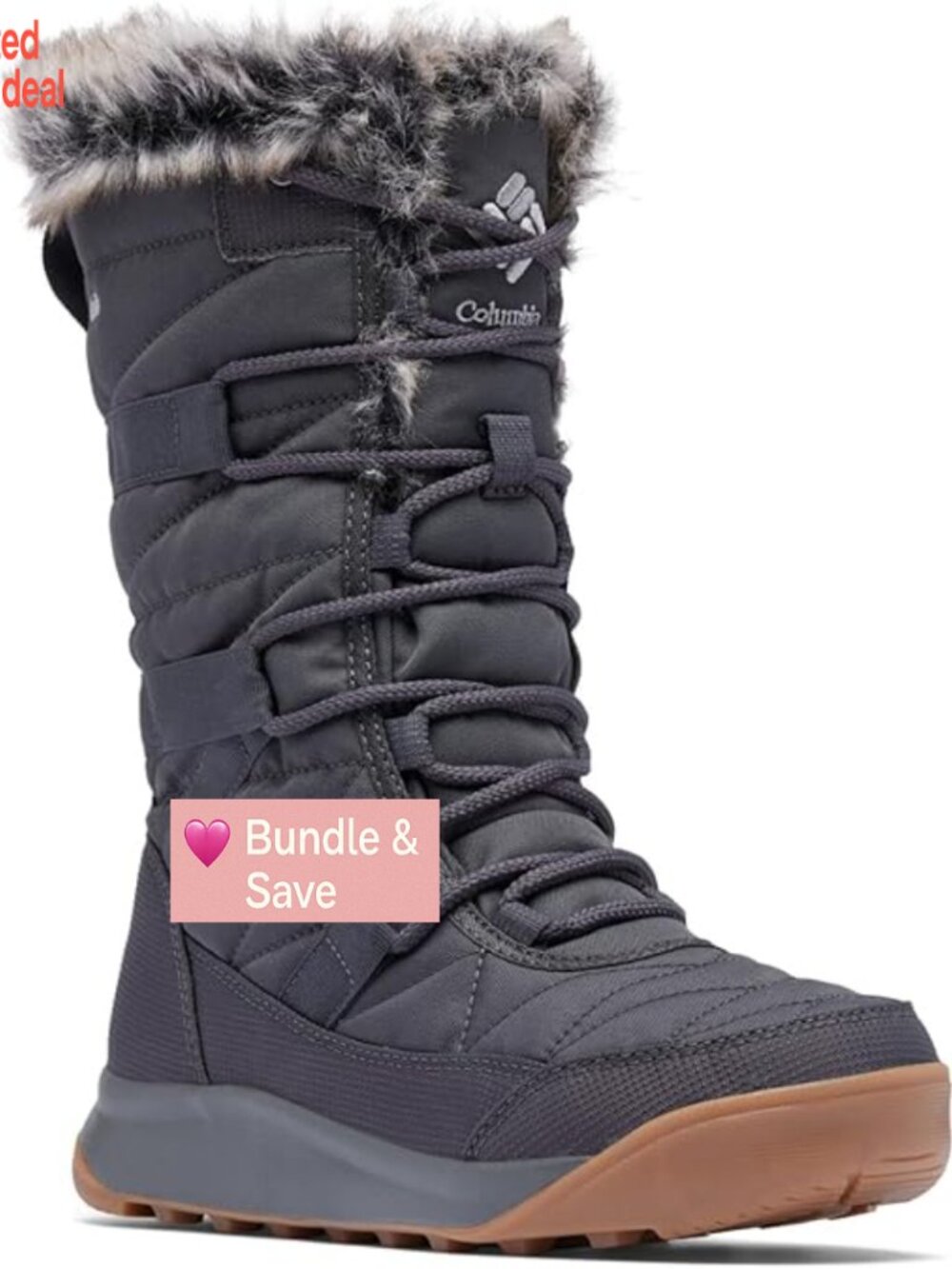 Women's Snow Boots Ankle 200G Insulation Waterproof Omni-HEAT Lace-Up Faux Fur